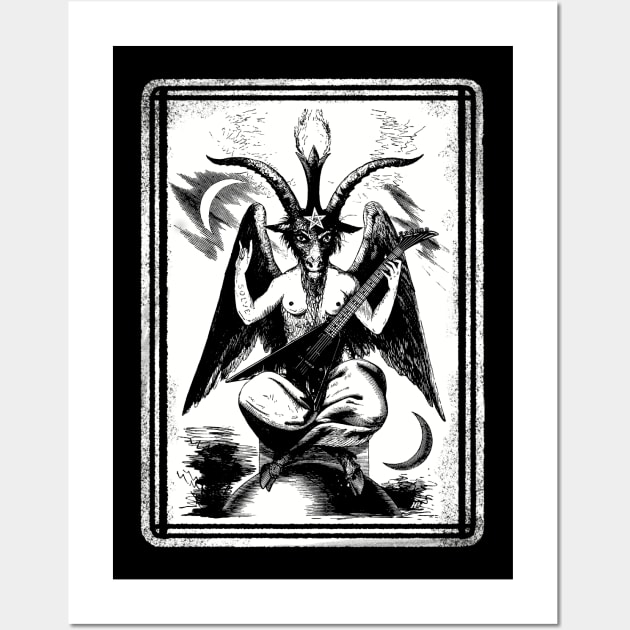 Baphomet arrow guitar black Wall Art by Karloz